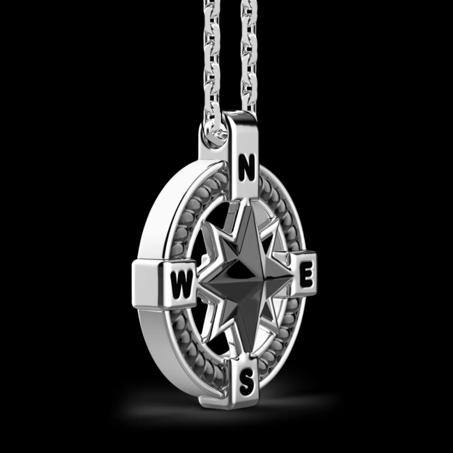 Zancan Gioielli Collana Zancan In Argento Con Pendente A Rosa Dei Venti In Ceramica.> Collane