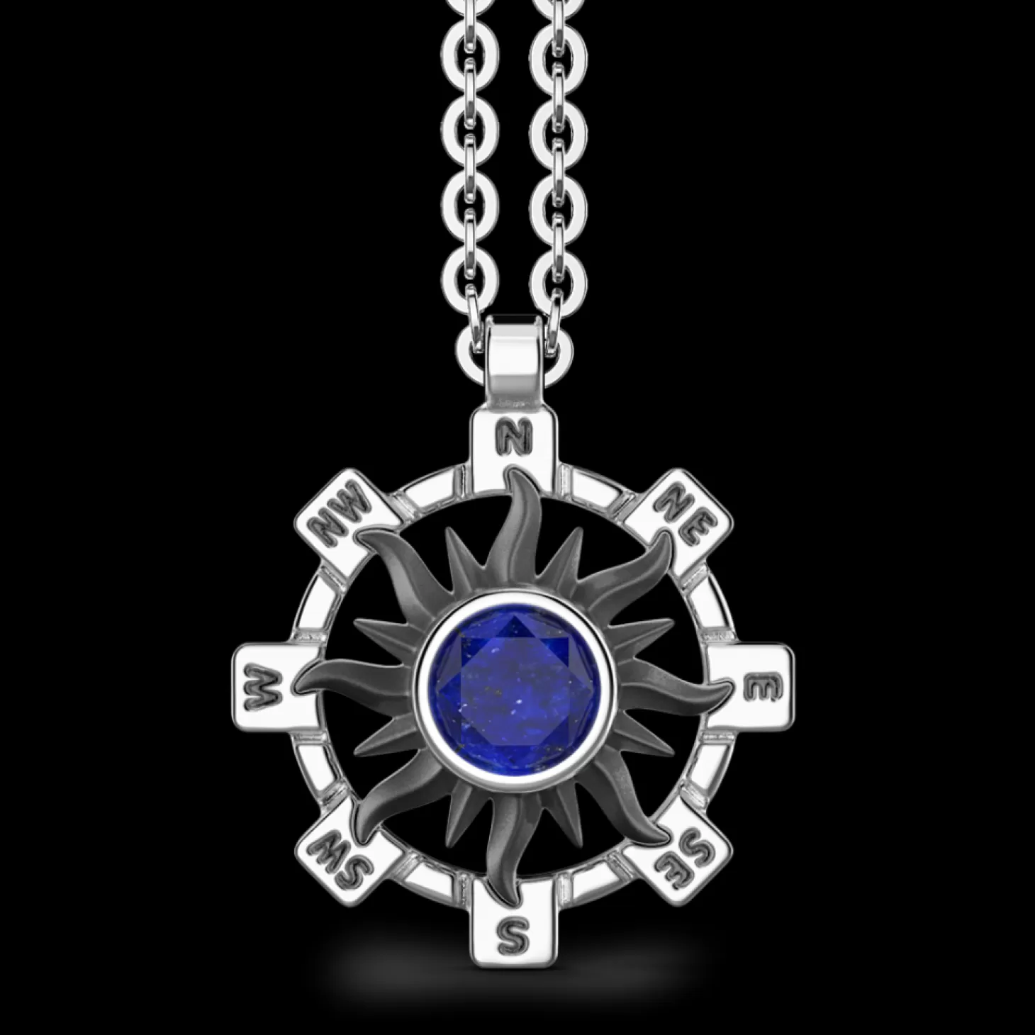 Zancan Gioielli Collana Zancan In Argento Con Pendente A Sole E Pietra Blu.> Collane