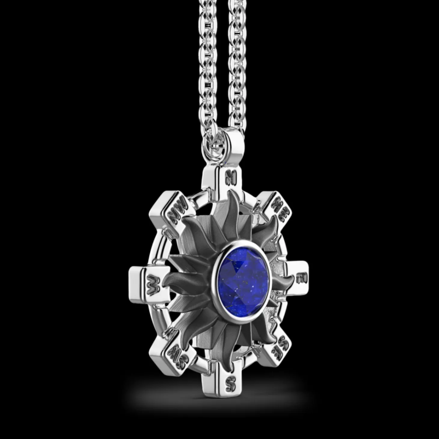 Zancan Gioielli Collana Zancan In Argento Con Pendente A Sole E Pietra Blu.> Collane