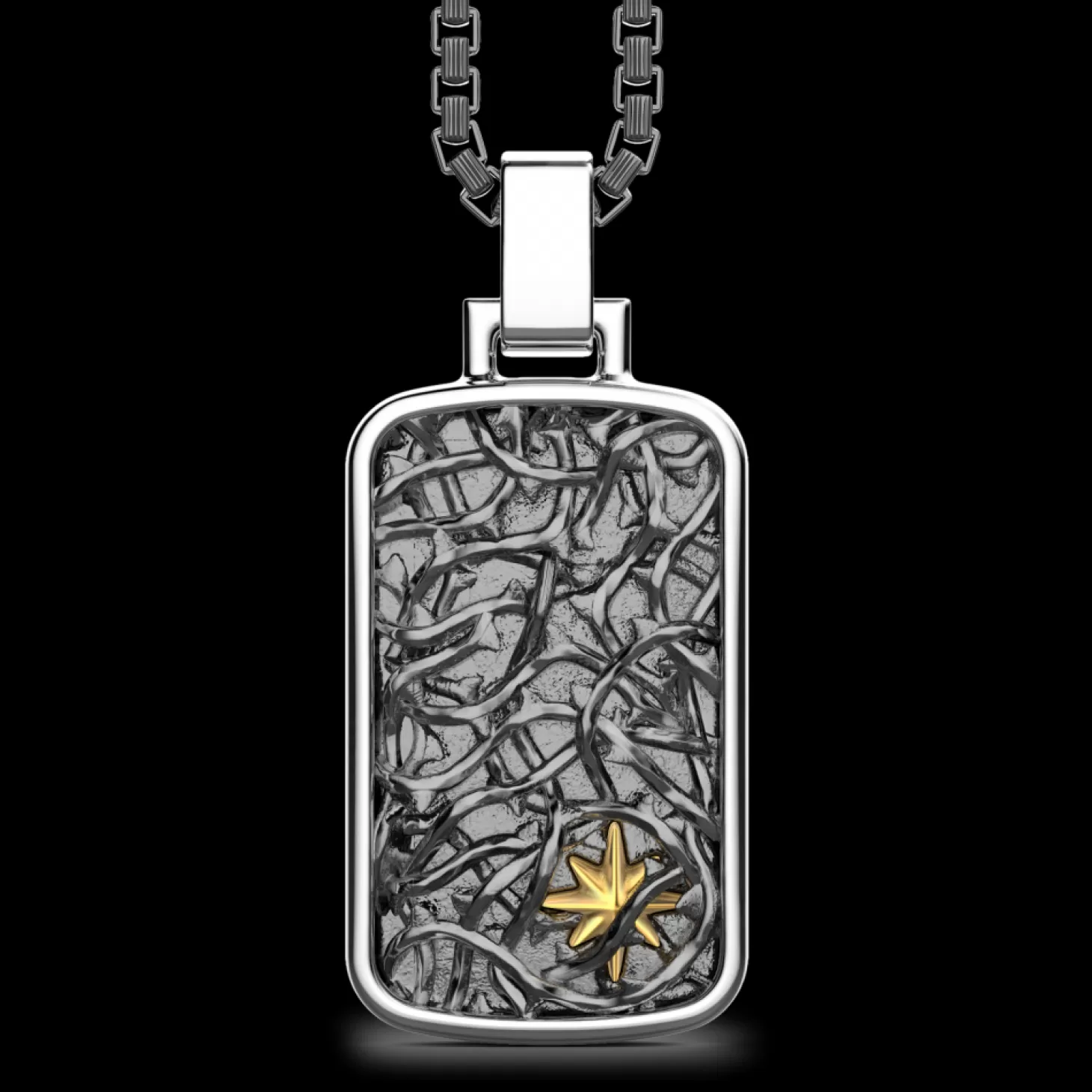 Zancan Gioielli Collana Zancan In Argento Con Pendente A Targa Con Filo Spinato.> Collane