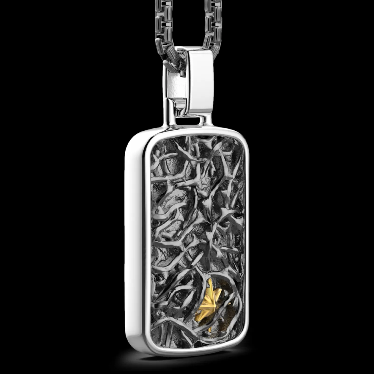 Zancan Gioielli Collana Zancan In Argento Con Pendente A Targa Con Filo Spinato.> Collane