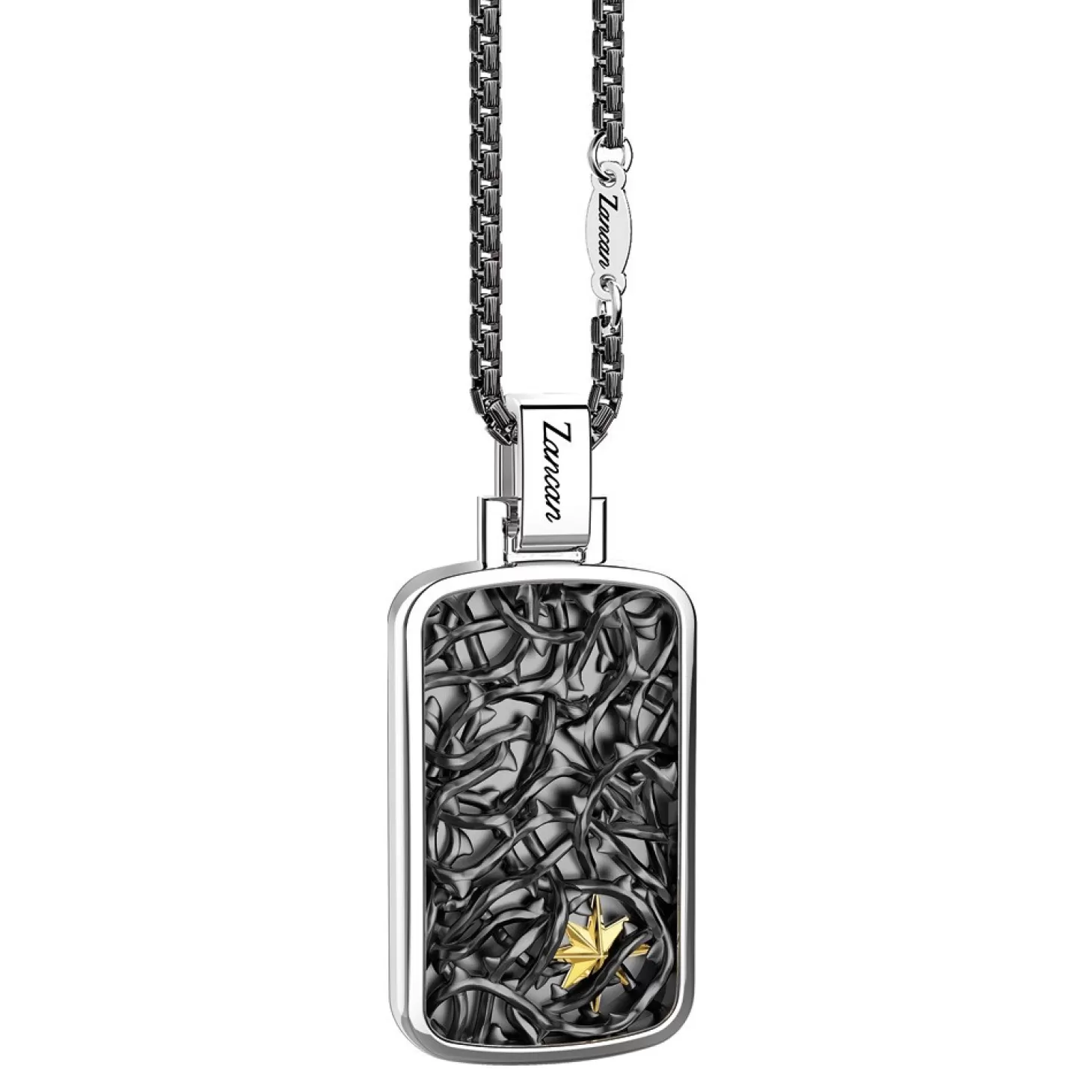 Zancan Gioielli Collana Zancan In Argento Con Pendente A Targa Con Filo Spinato.> Collane