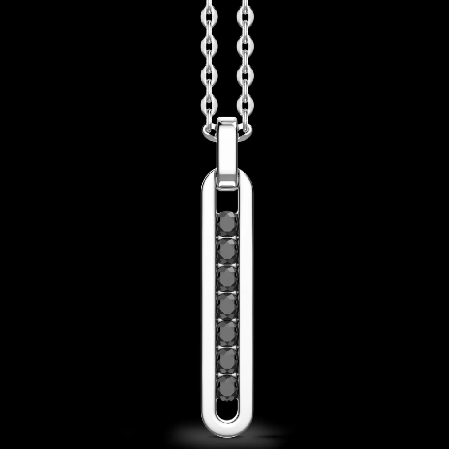 Zancan Gioielli Collana Zancan In Argento Con Pendente A Targa E Pietre Nere.> Collane