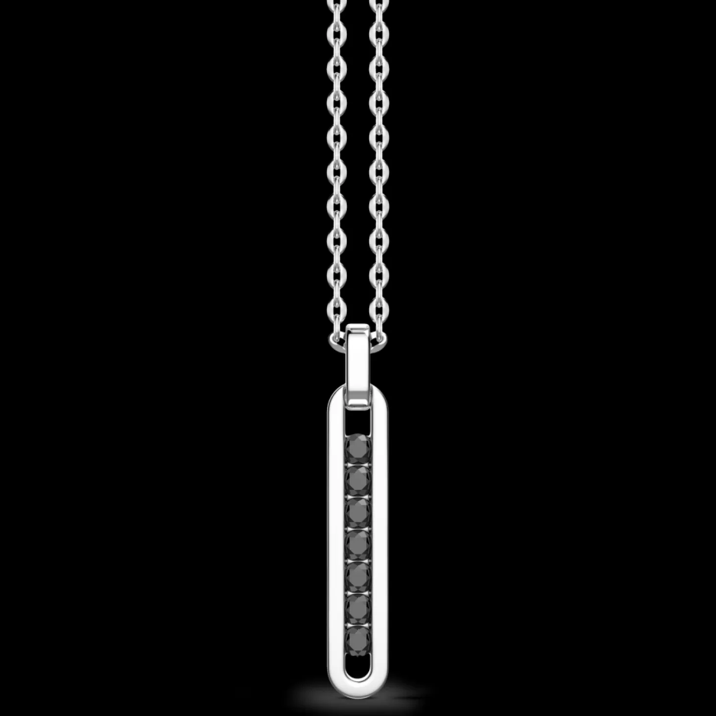 Zancan Gioielli Collana Zancan In Argento Con Pendente A Targa E Pietre Nere.> Collane