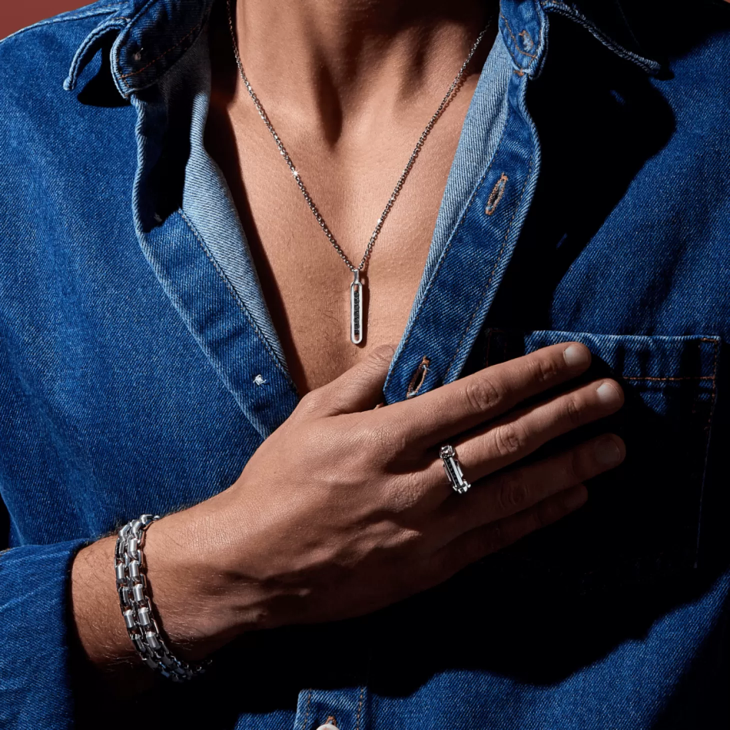 Zancan Gioielli Collana Zancan In Argento Con Pendente A Targa E Pietre Nere.> Collane