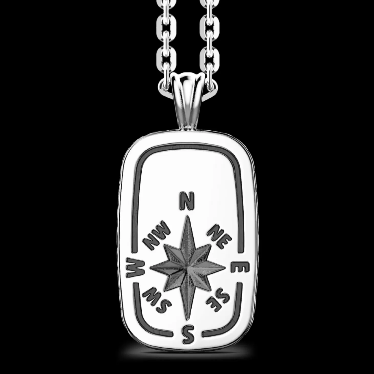Zancan Gioielli Collana Zancan In Argento Con Pendente A Targa E Rosa Dei Venti.> Collane