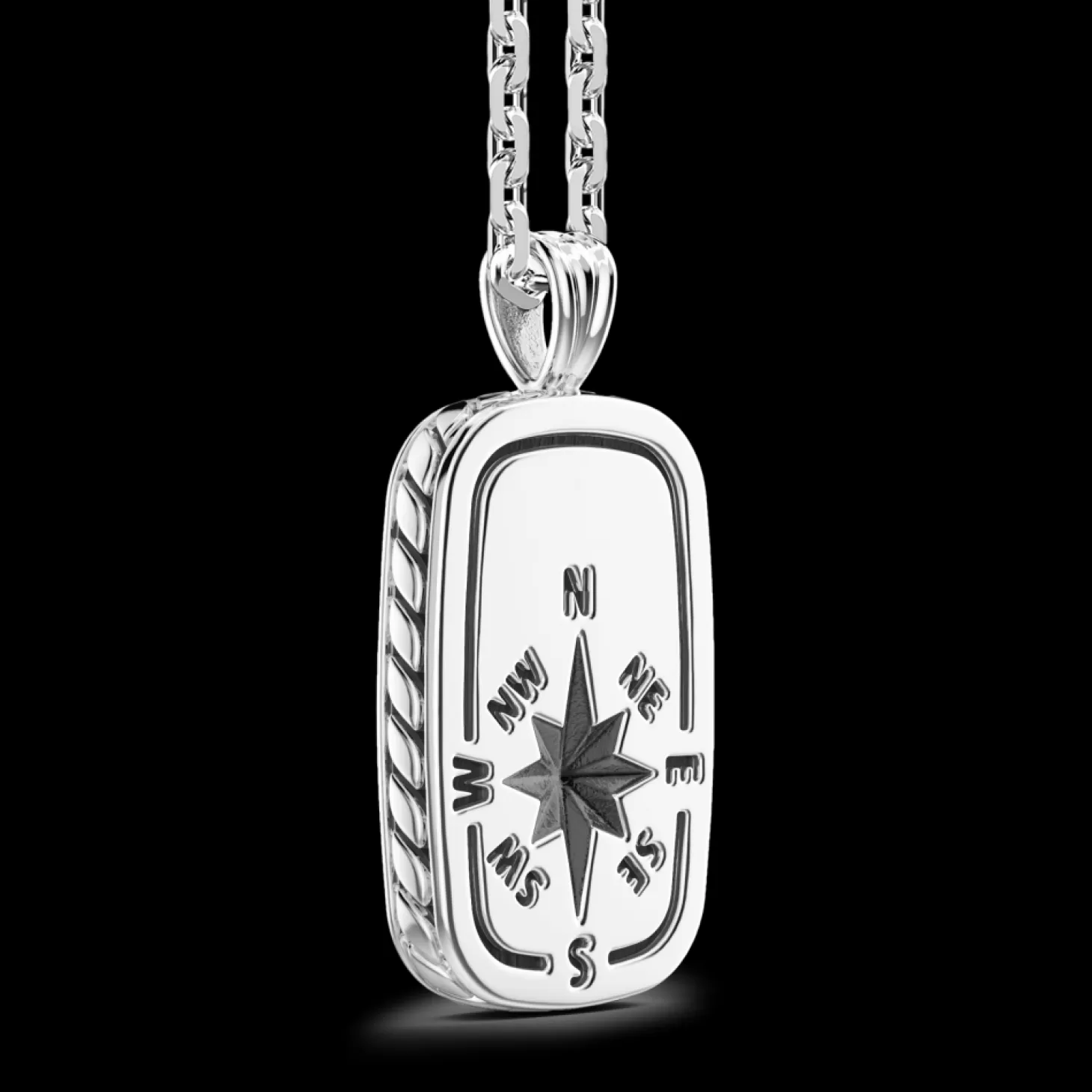 Zancan Gioielli Collana Zancan In Argento Con Pendente A Targa E Rosa Dei Venti.> Collane
