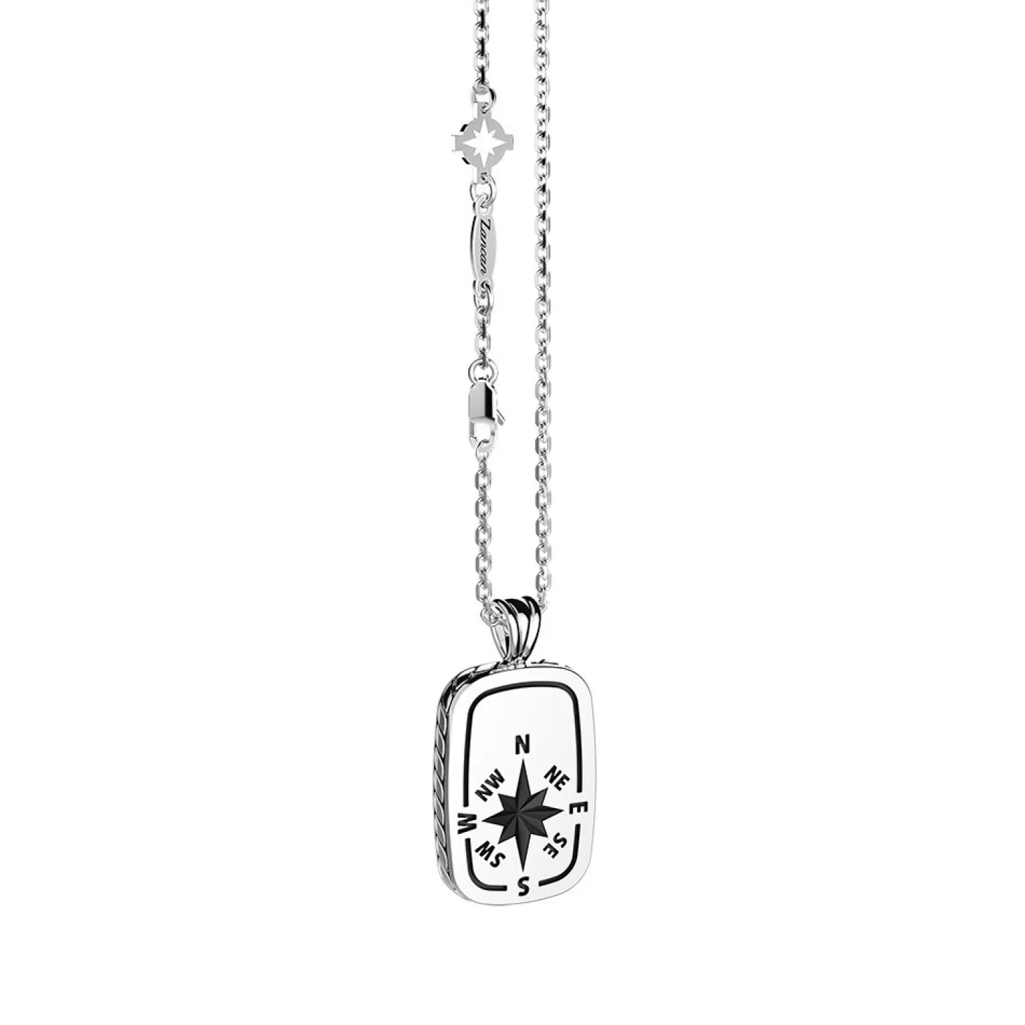 Zancan Gioielli Collana Zancan In Argento Con Pendente A Targa E Rosa Dei Venti.> Collane