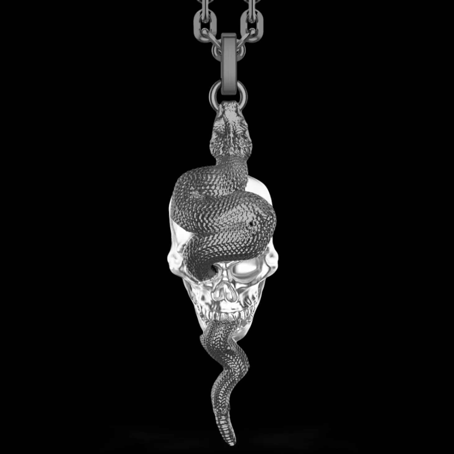 Zancan Gioielli Collana Zancan In Argento Con Pendente A Teschio E Serpente.> Collane
