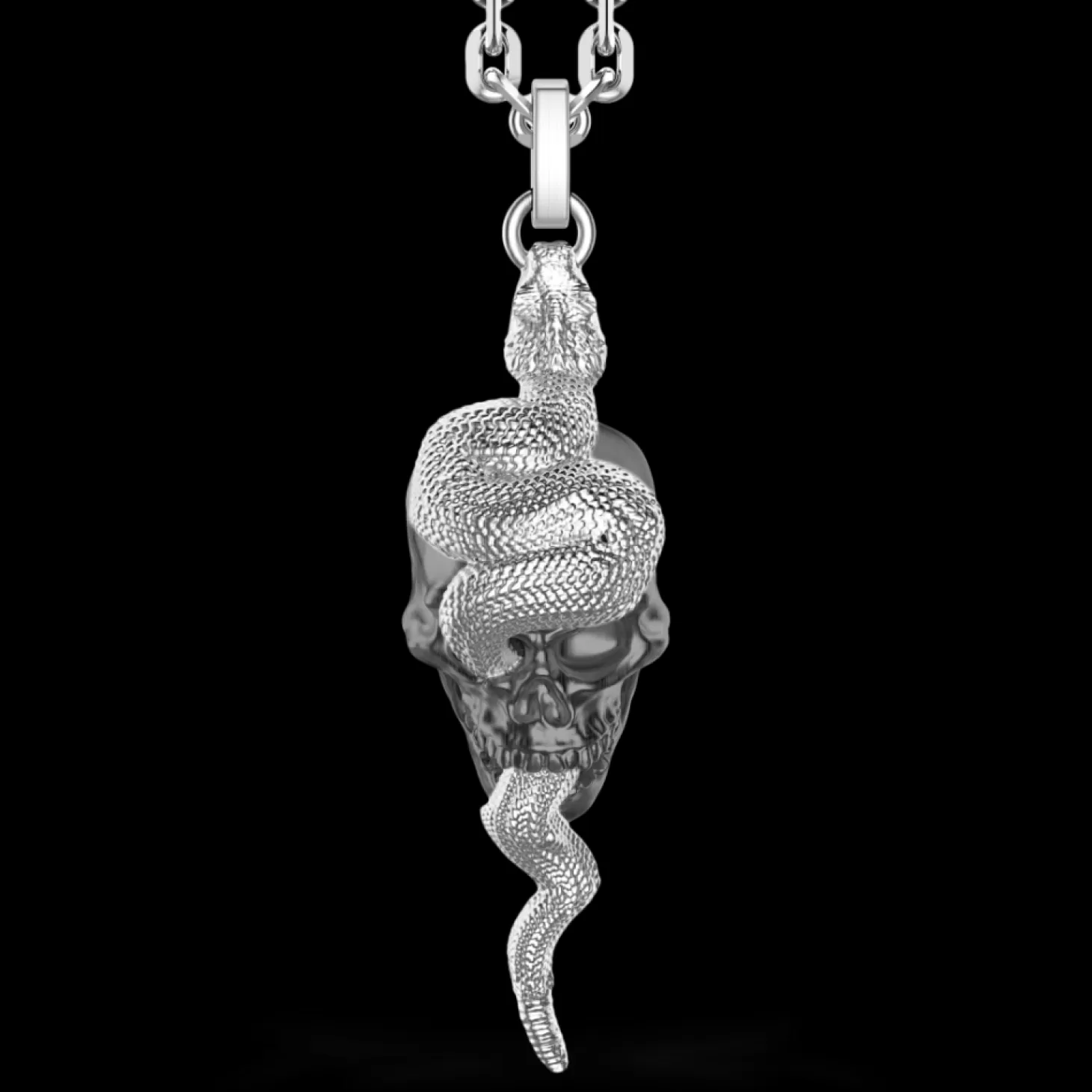 Zancan Gioielli Collana Zancan In Argento Con Pendente A Teschio E Serpente.> Collane