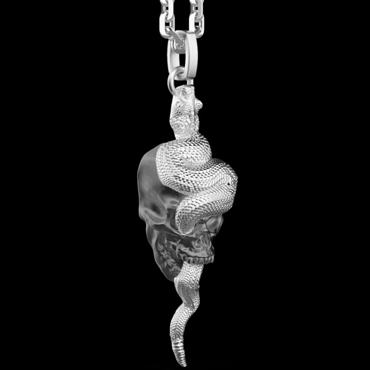 Zancan Gioielli Collana Zancan In Argento Con Pendente A Teschio E Serpente.> Collane