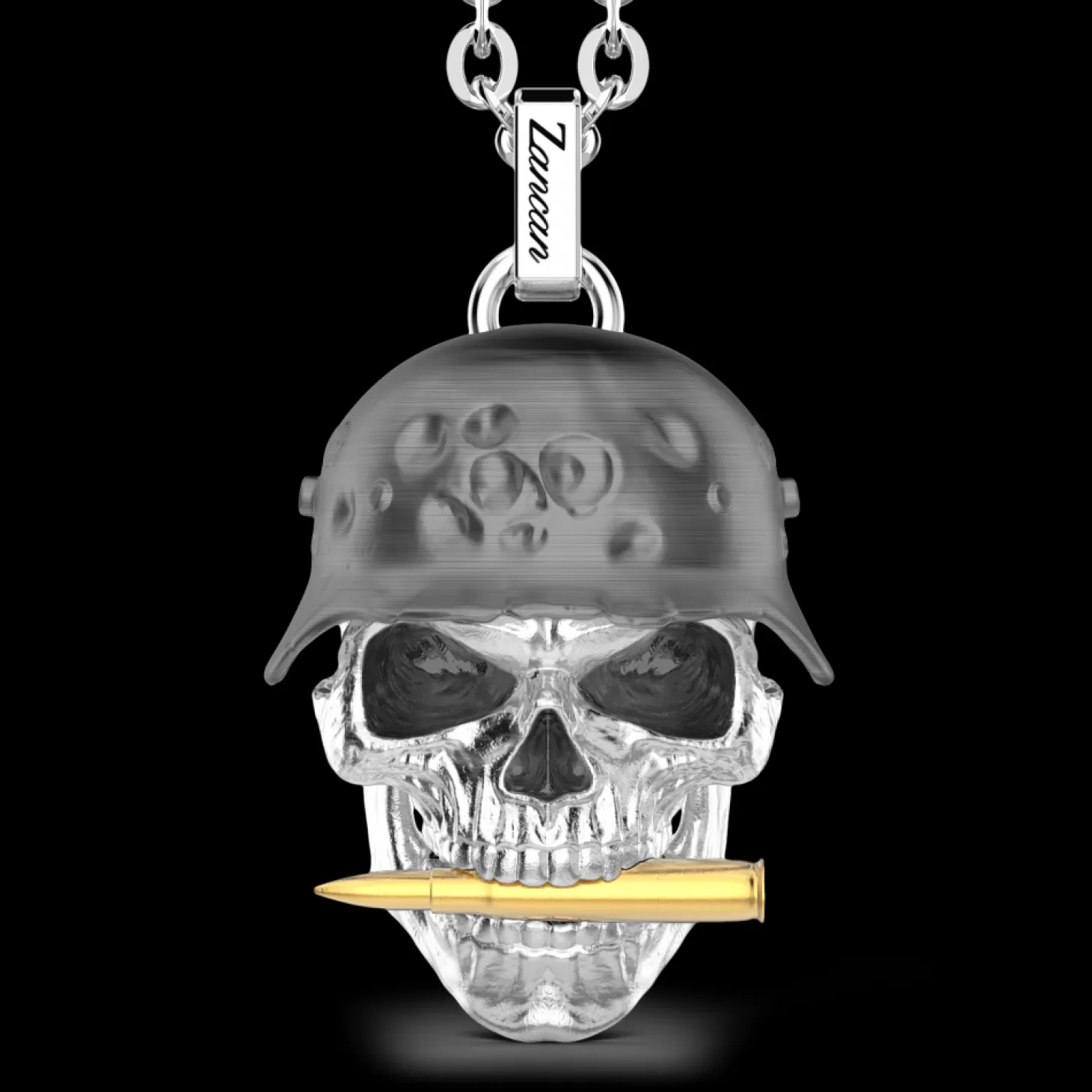 Zancan Gioielli Collana Zancan In Argento Con Pendente A Teschio Militare.> Collane