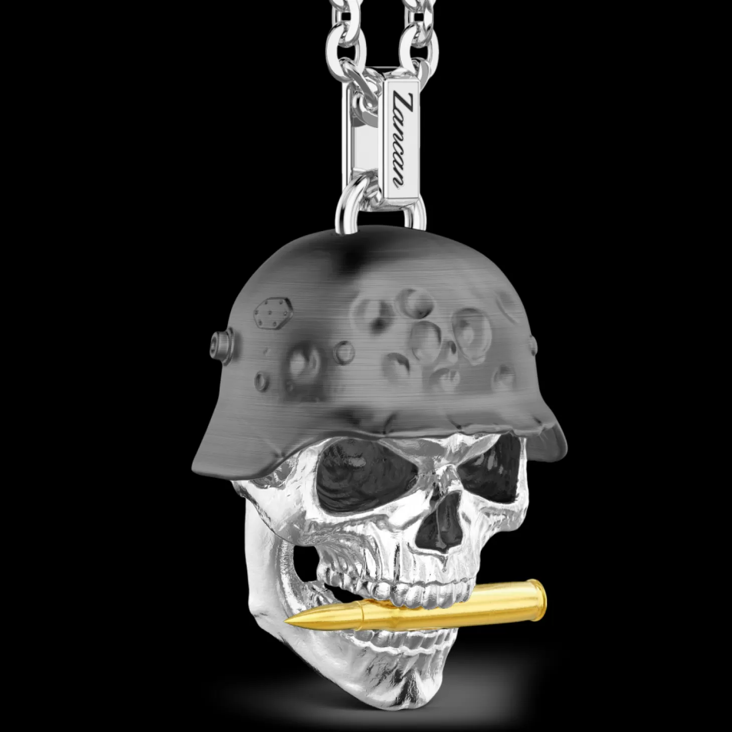 Zancan Gioielli Collana Zancan In Argento Con Pendente A Teschio Militare.> Collane