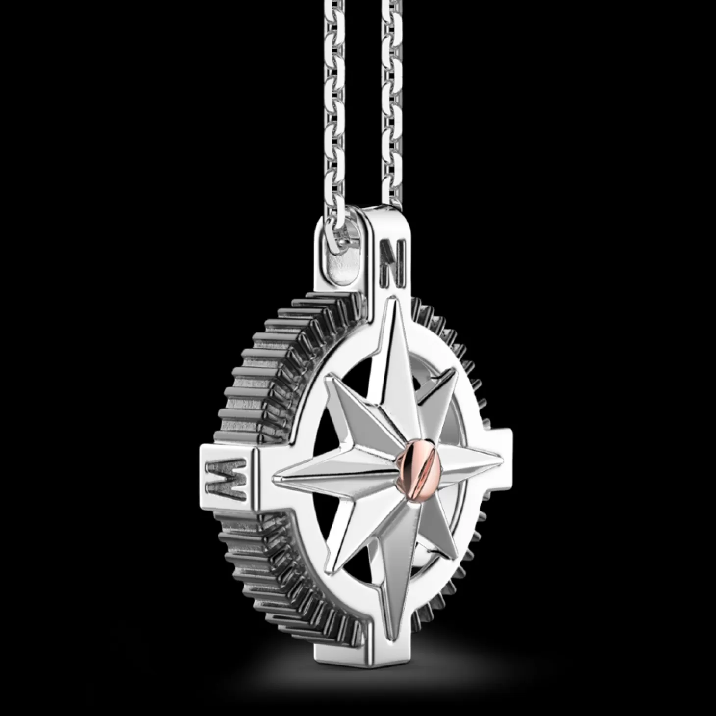 Zancan Gioielli Collana Zancan In Argento, Pendente A Rosa Dei Venti E Vite In Oro Rosa> Collane