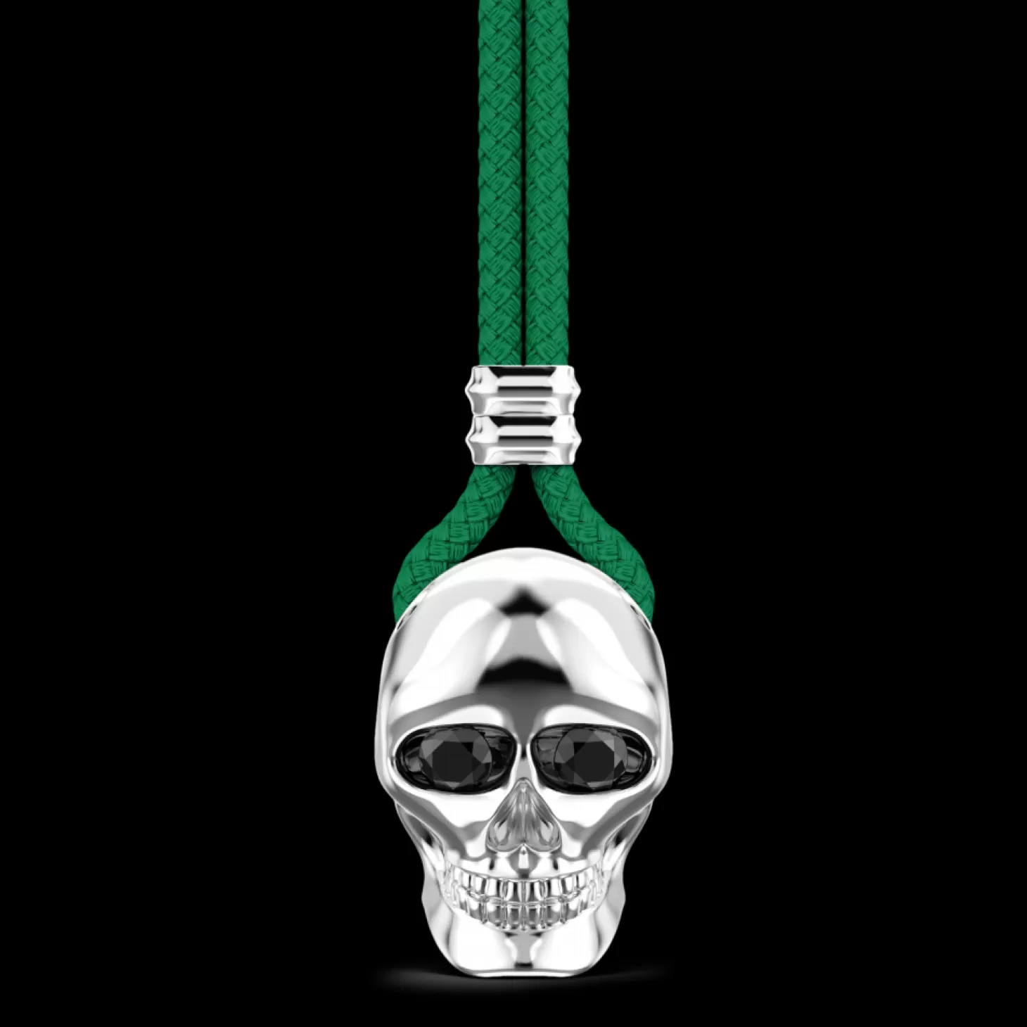Zancan Gioielli Collana Zancan In Kevlar Con Pendente A Teschio In Argento.> Collane