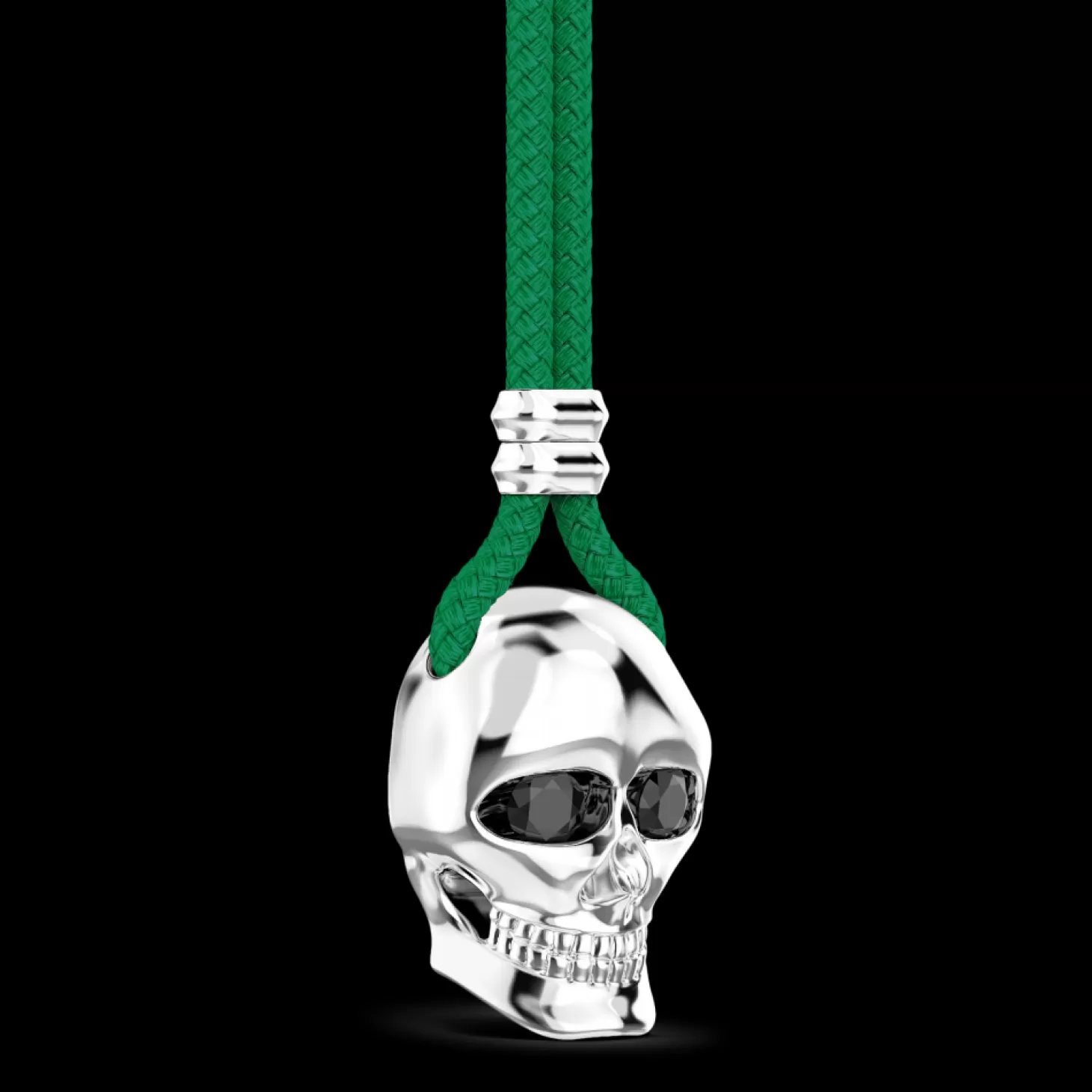 Zancan Gioielli Collana Zancan In Kevlar Con Pendente A Teschio In Argento.> Collane