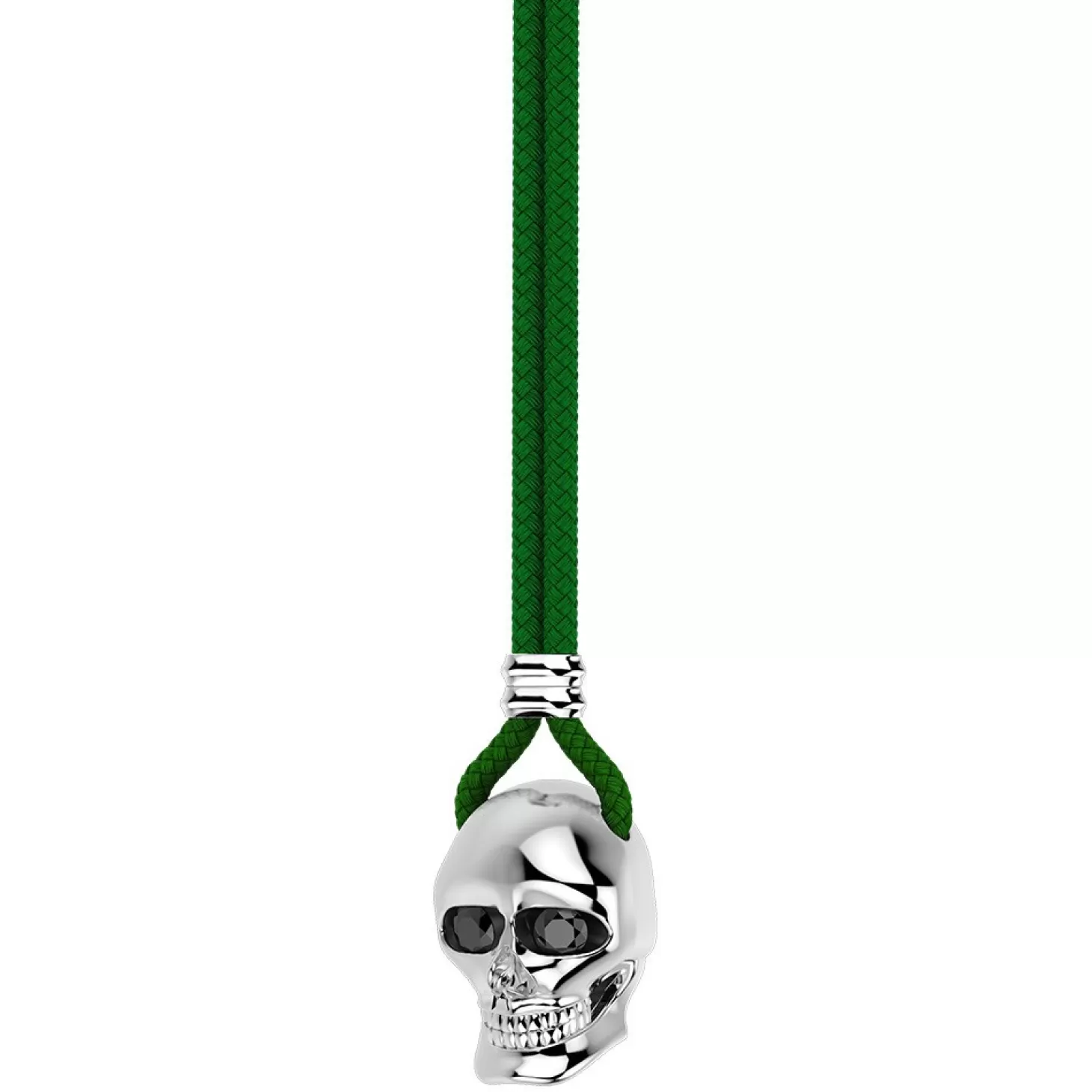 Zancan Gioielli Collana Zancan In Kevlar Con Pendente A Teschio In Argento.> Collane