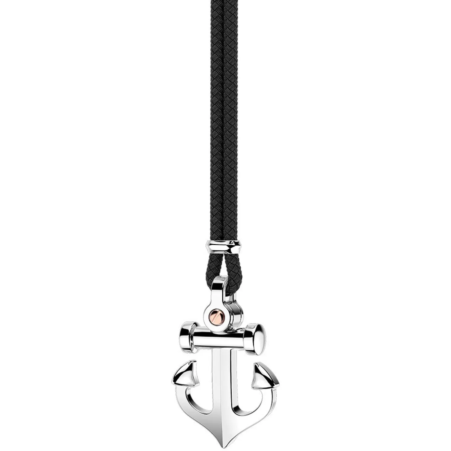 Zancan Gioielli Collana Zancan In Kevlar Con Pendente Ad Ancora In Argento.> Collane