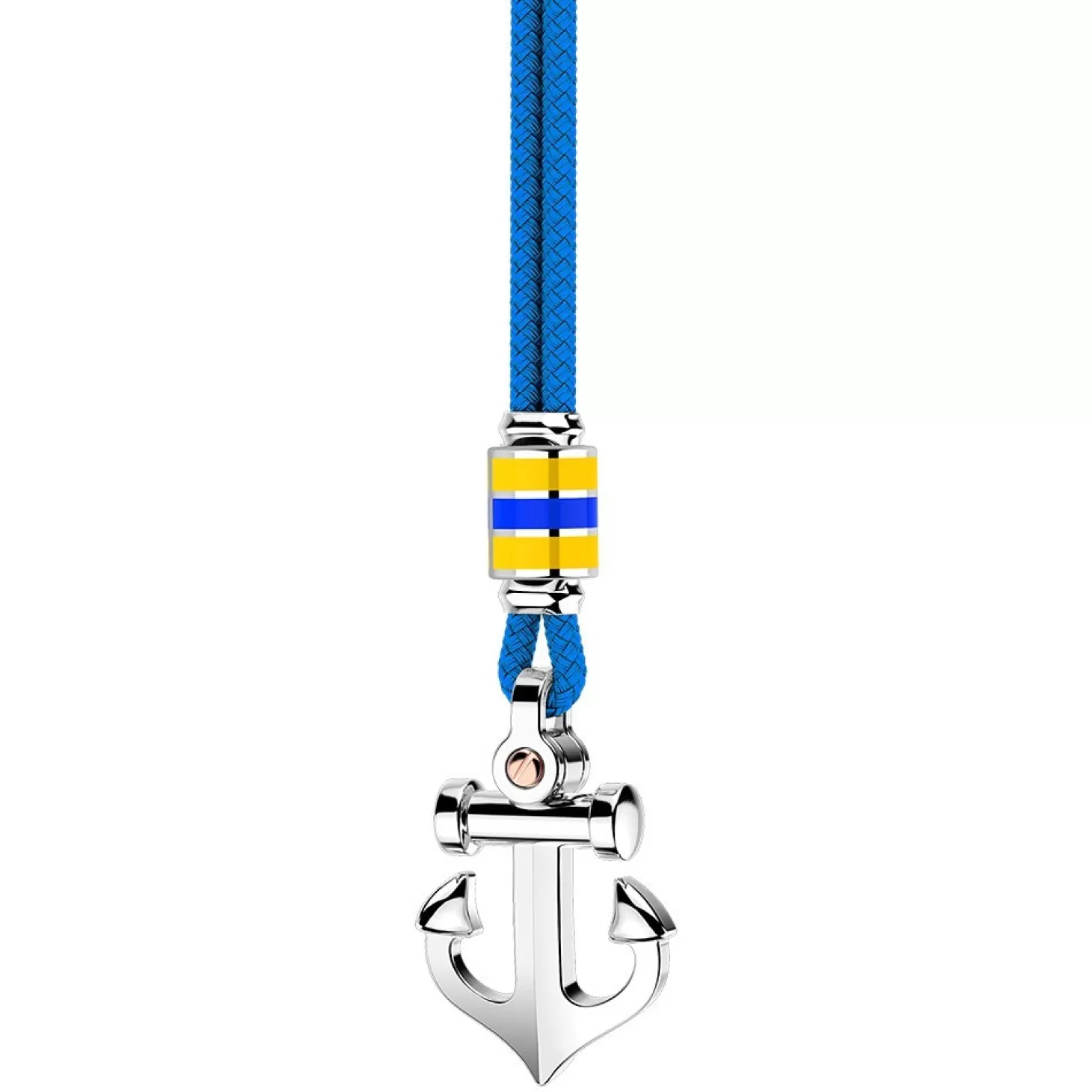 Zancan Gioielli Collana Zancan In Kevlar Con Pendente Ad Ancora In Argento.> Collane