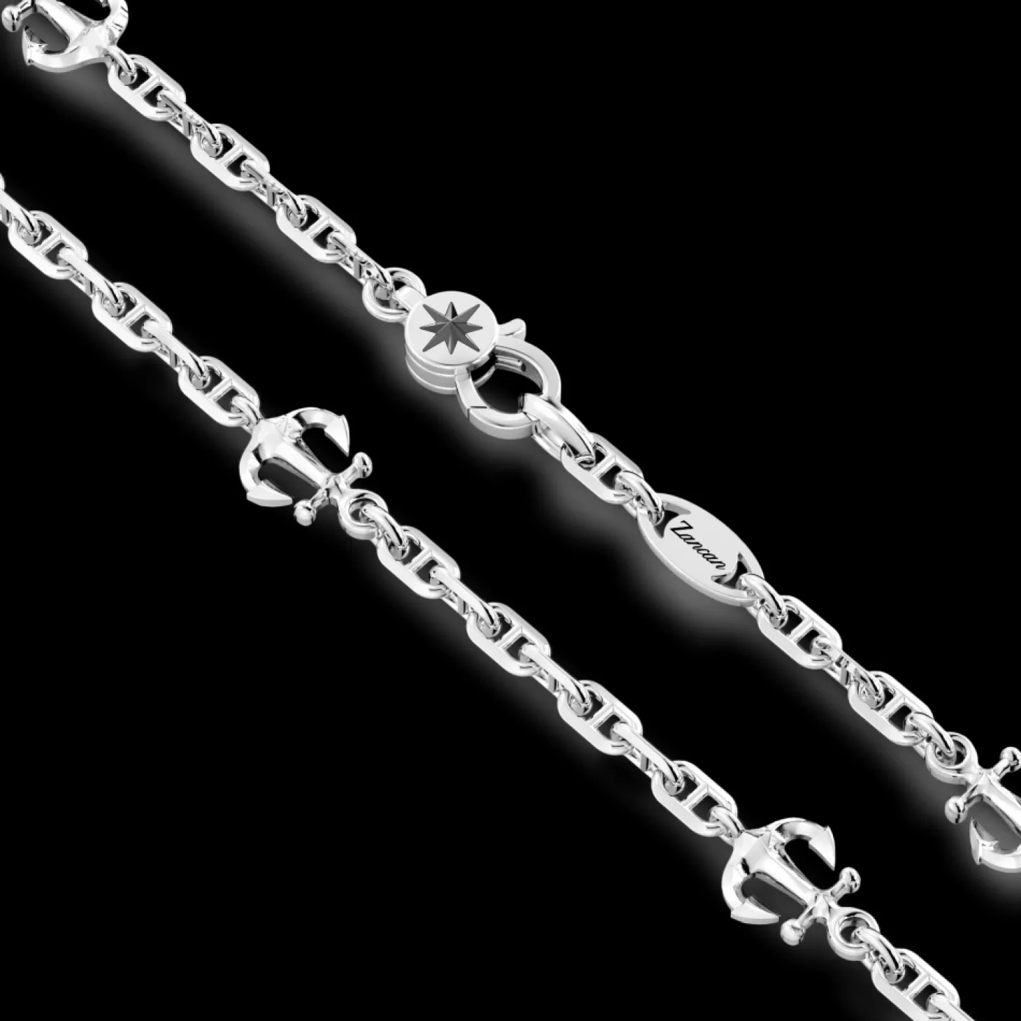 Zancan Gioielli Collana Zancan Solo Maglia In Argento Con Ancore.> Collane