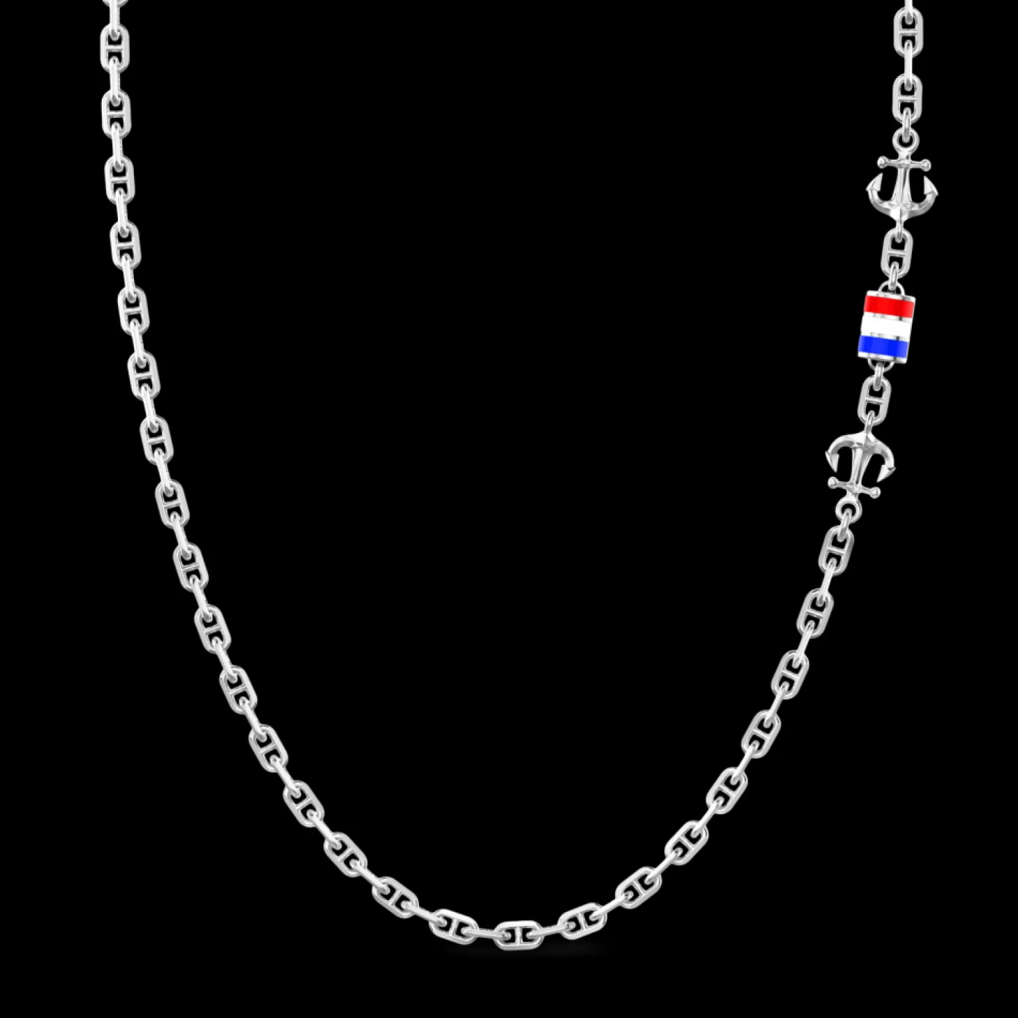 Zancan Gioielli Collana Zancan Solo Maglia In Argento Con Bandiere Nautiche.> Collane