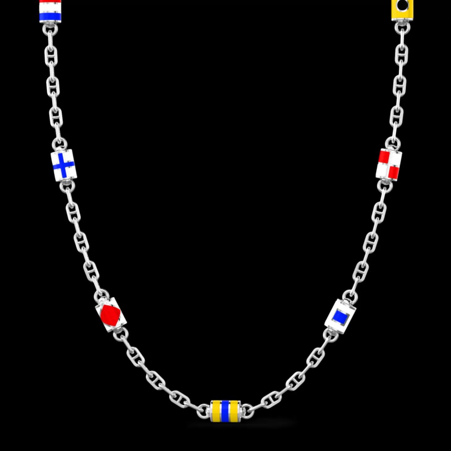 Zancan Gioielli Collana Zancan Solo Maglia In Argento Con Bandiere Nautiche.> Collane