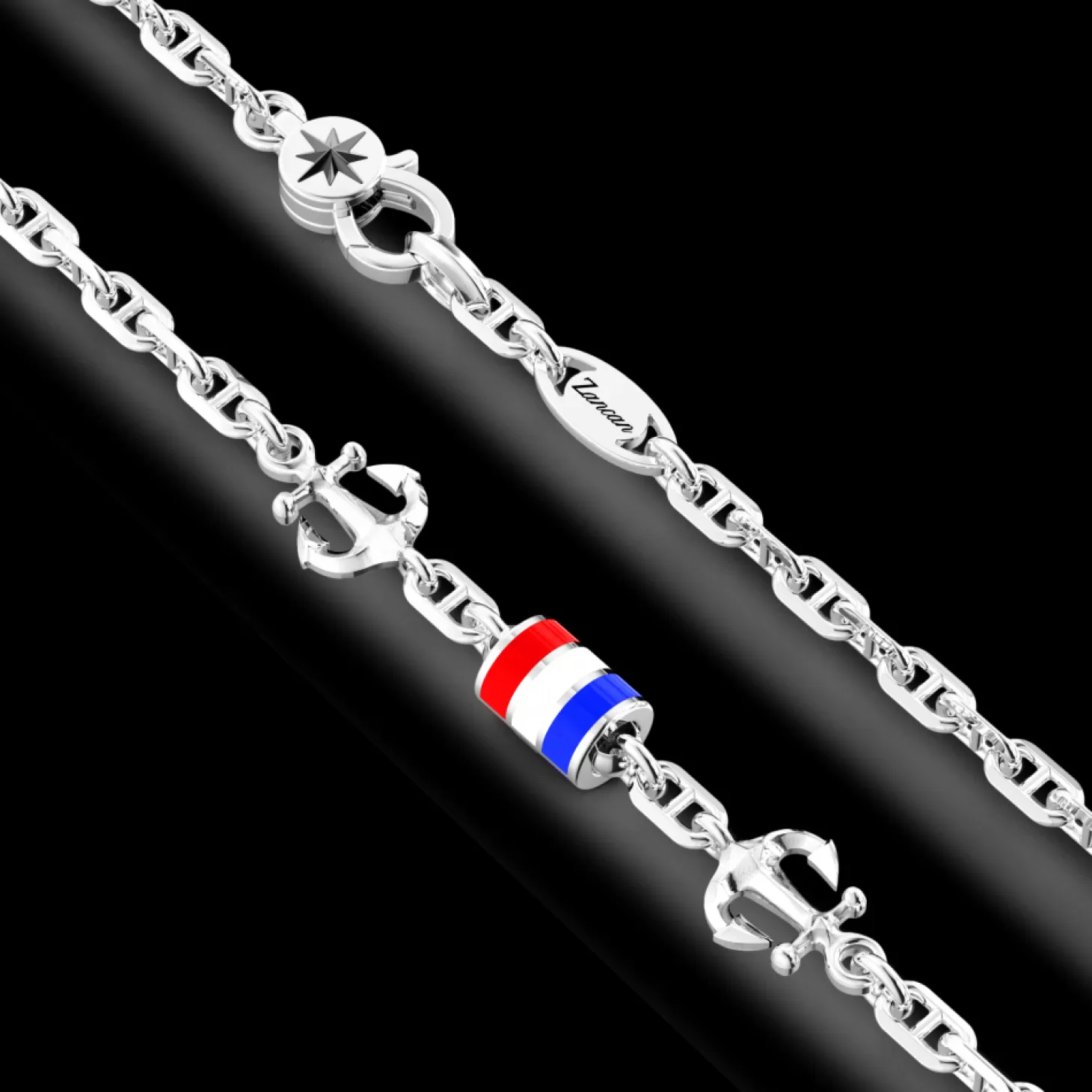 Zancan Gioielli Collana Zancan Solo Maglia In Argento Con Bandiere Nautiche.> Collane