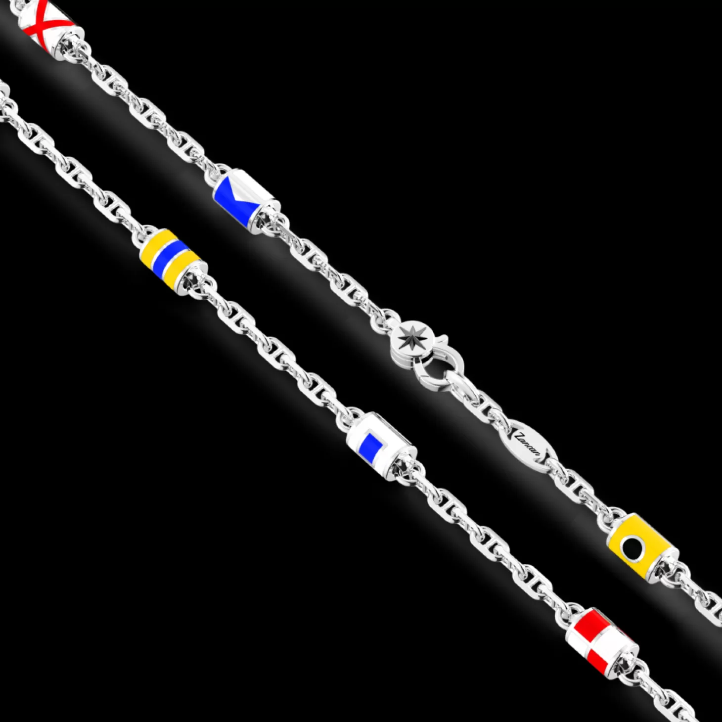 Zancan Gioielli Collana Zancan Solo Maglia In Argento Con Bandiere Nautiche.> Collane