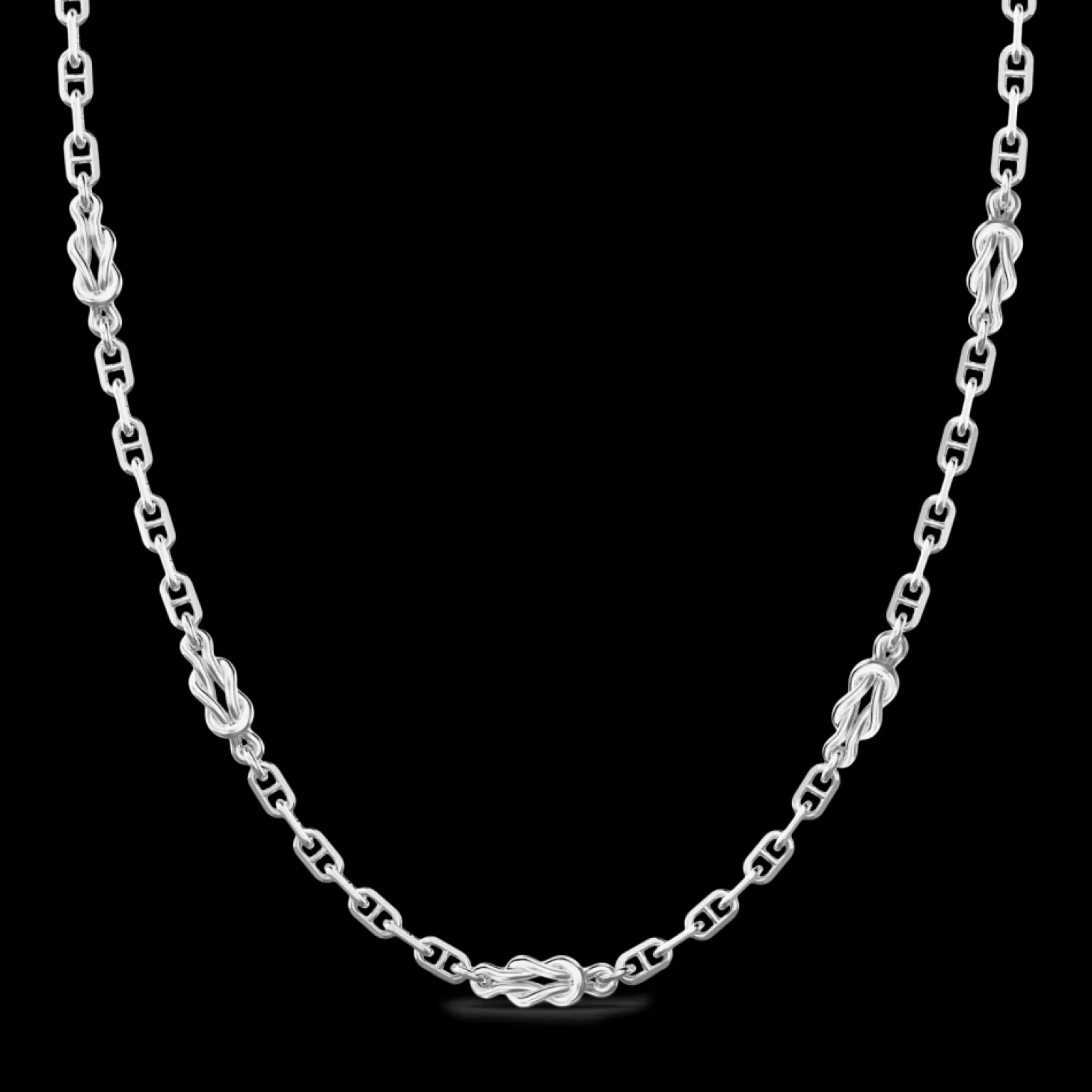 Zancan Gioielli Collana Zancan Solo Maglia In Argento Con Nodi Piani.> Collane