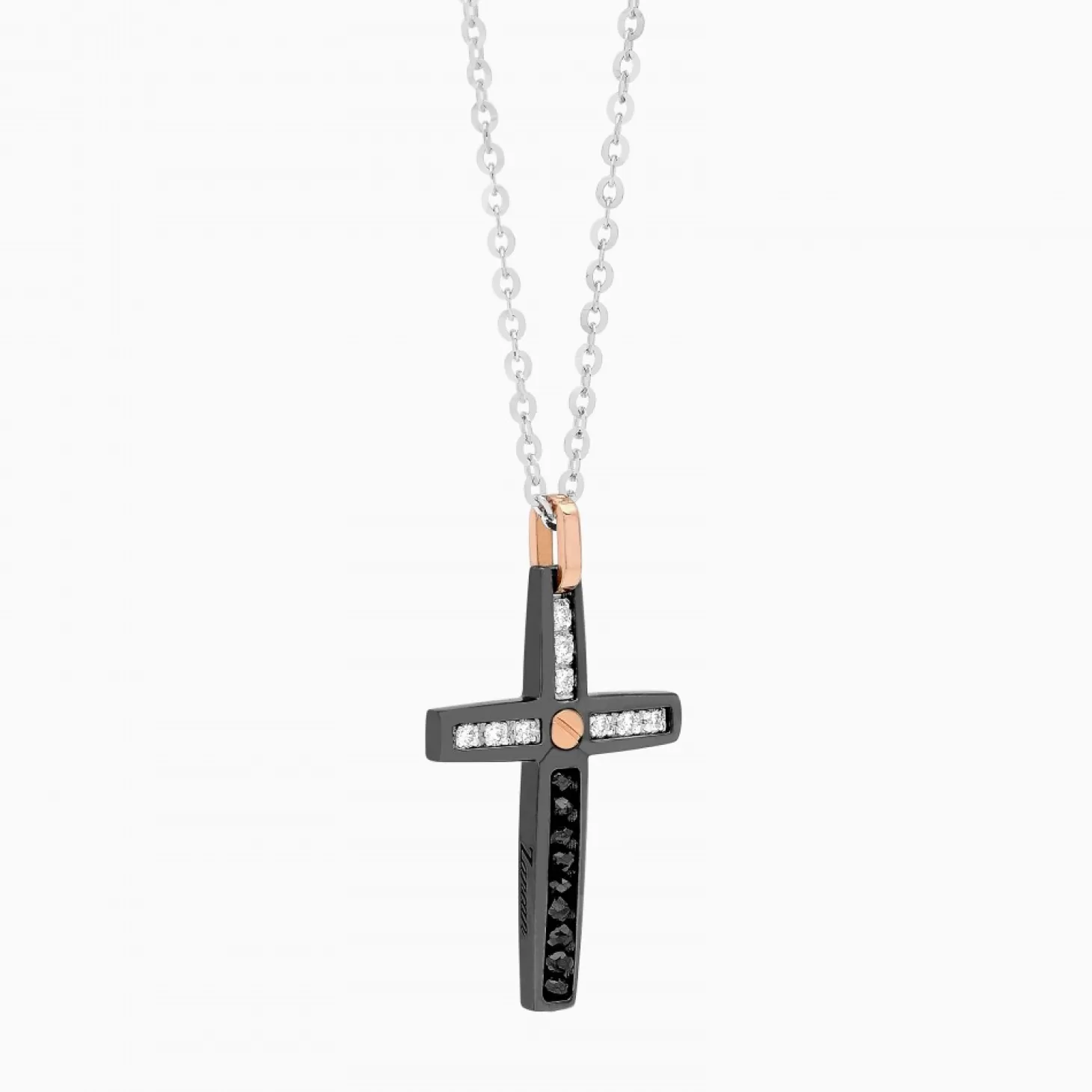 Zancan Gioielli Collanazancan In Oro Bianco Con Croce E Diamanti .> Collane