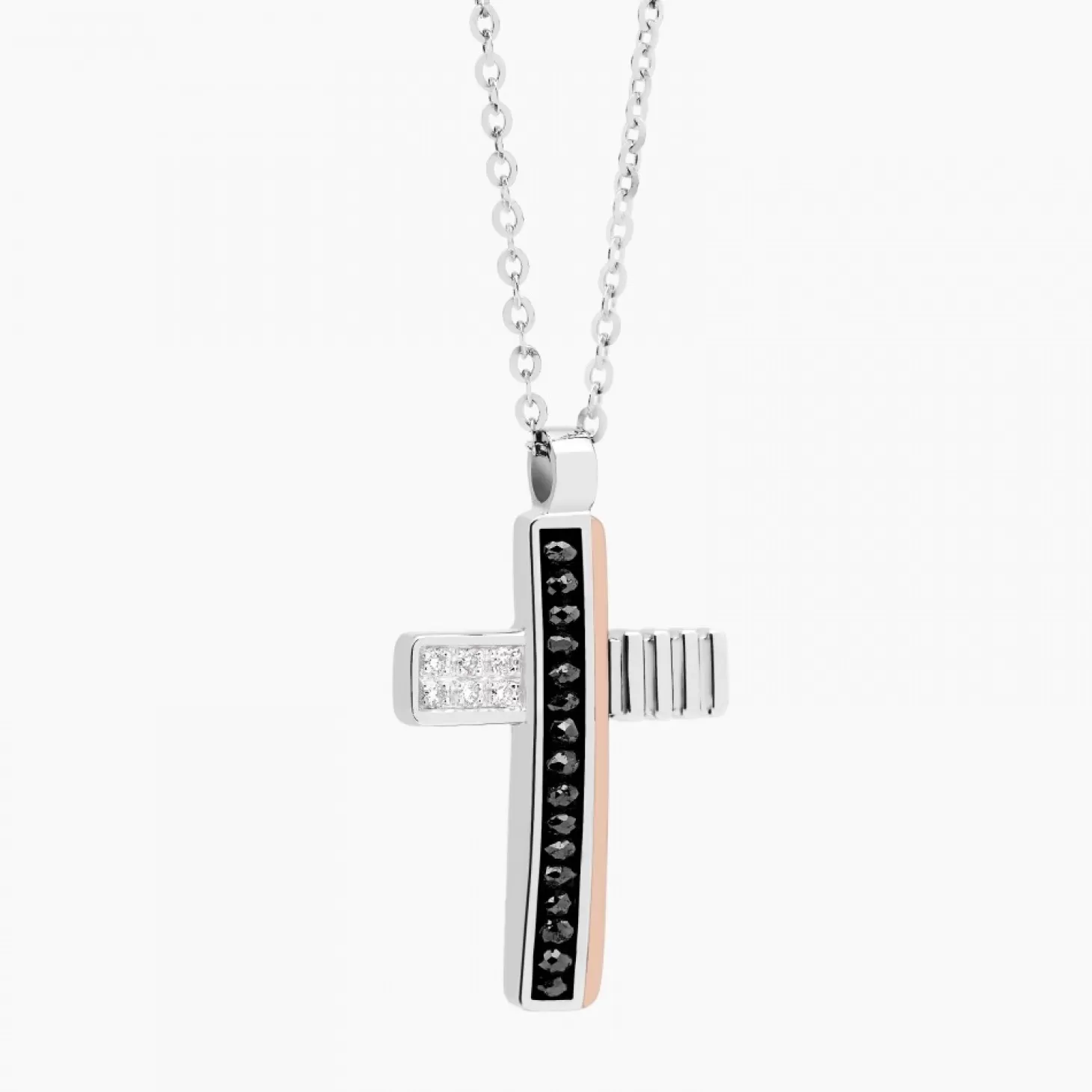 Zancan Gioielli Collanazancan In Oro Bianco Con Croce E Diamanti .> Collane