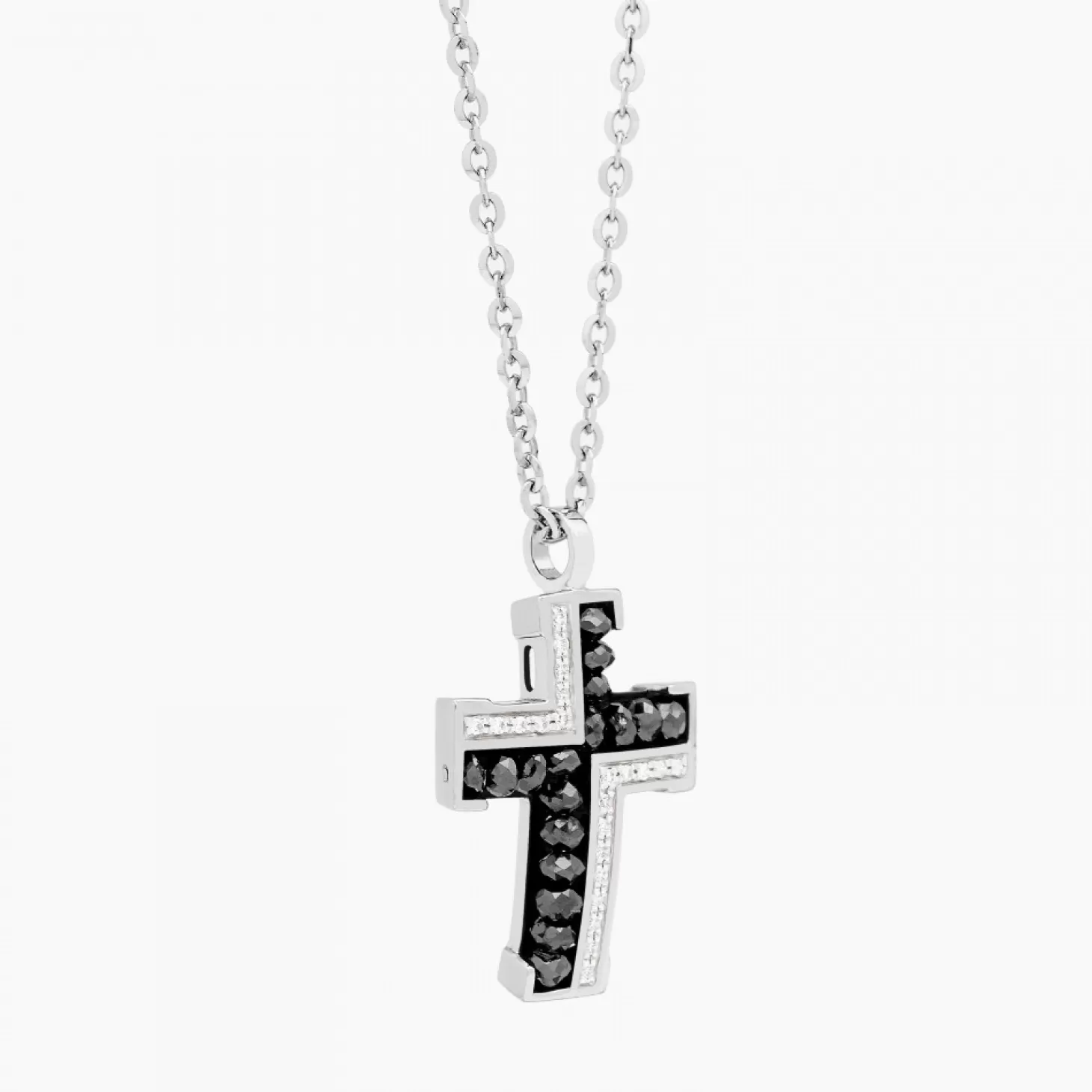 Zancan Gioielli Collanazancan In Oro Bianco Con Croce E Diamanti .> Collane