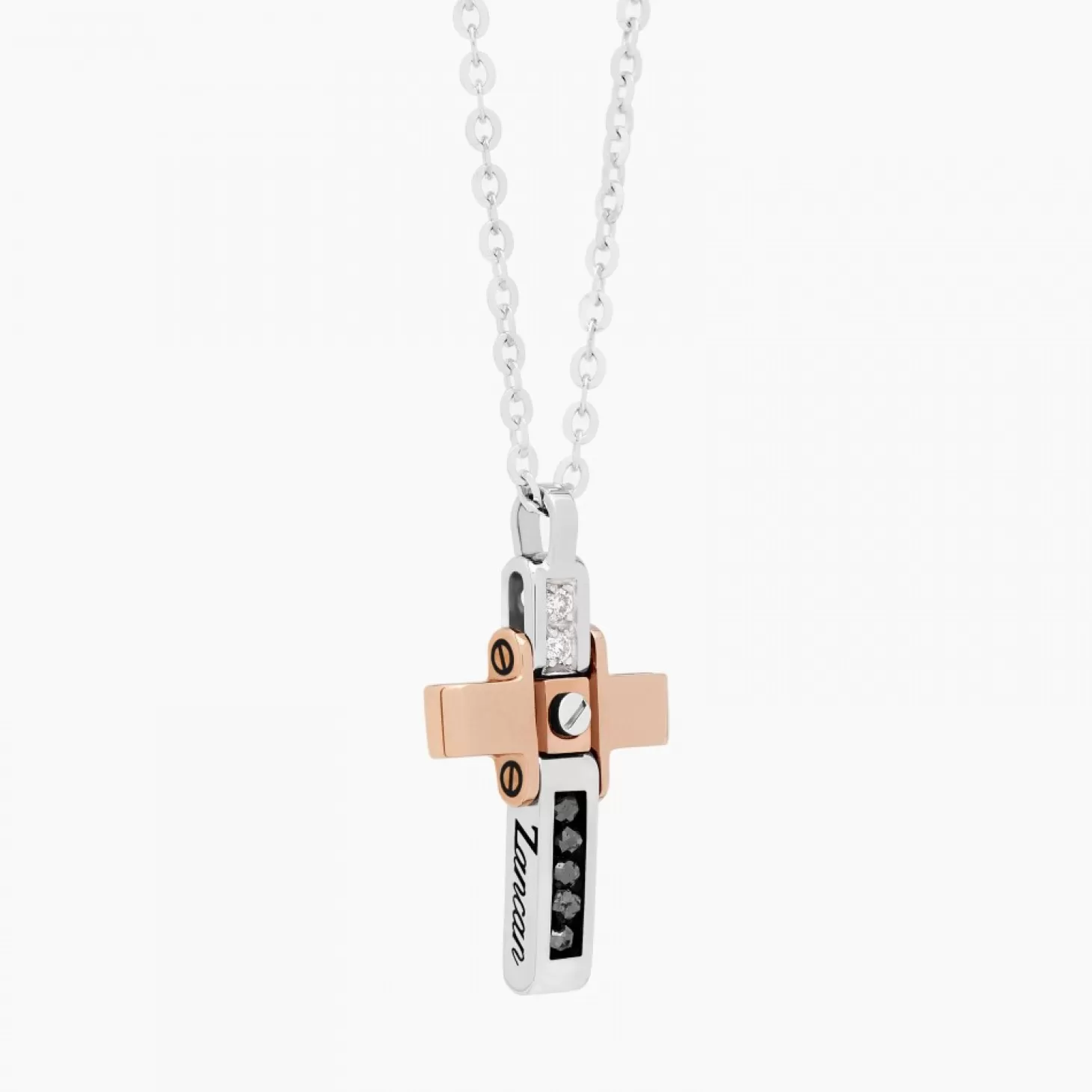 Zancan Gioielli Collanazancan In Oro Bianco Con Croce E Diamanti .> Collane
