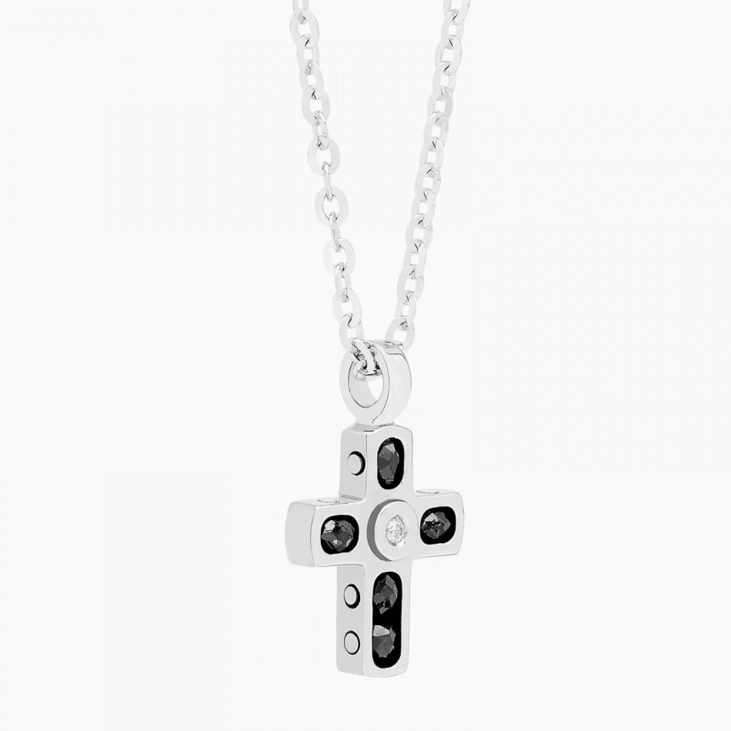 Zancan Gioielli Collanazancan In Oro Bianco Con Croce E Diamanti .> Collane