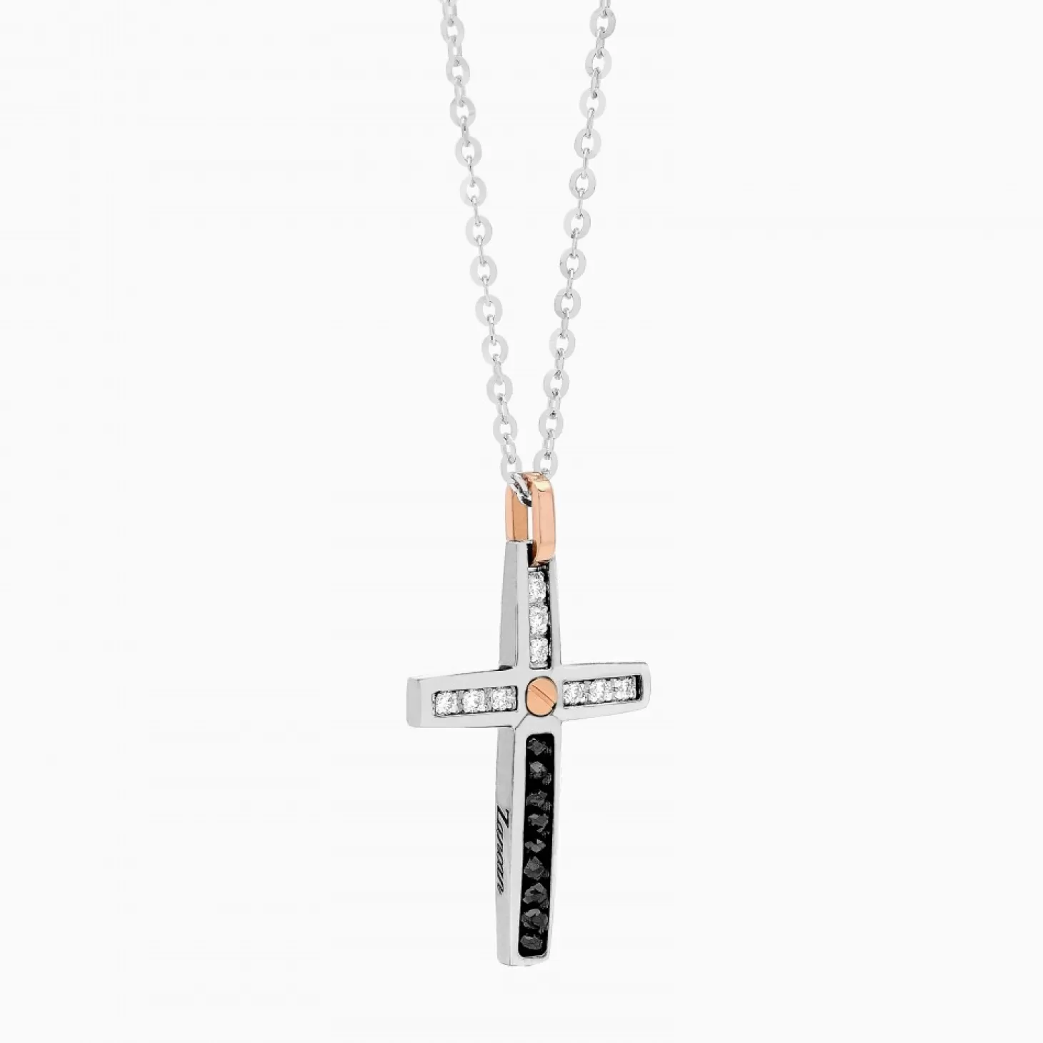 Zancan Gioielli Collanazancan In Oro Bianco Con Croce E Diamanti .> Collane