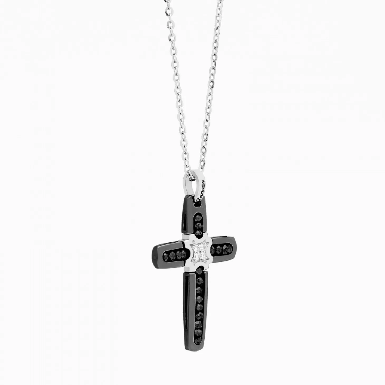 Zancan Gioielli Collanazancan In Oro Bianco Con Croce E Diamanti .> Collane