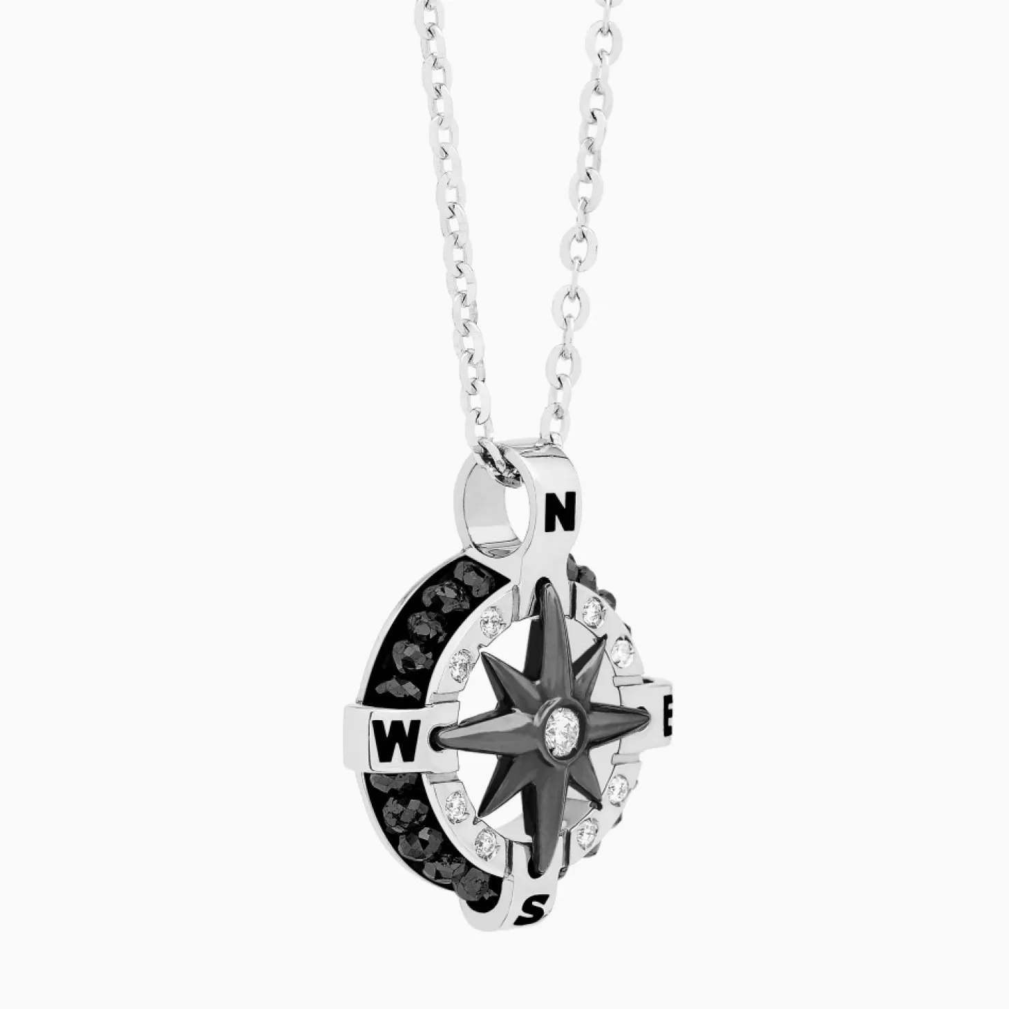 Zancan Gioielli Collanazancan In Oro Bianco Con Iconica Rosa Dei Venti .> Collane