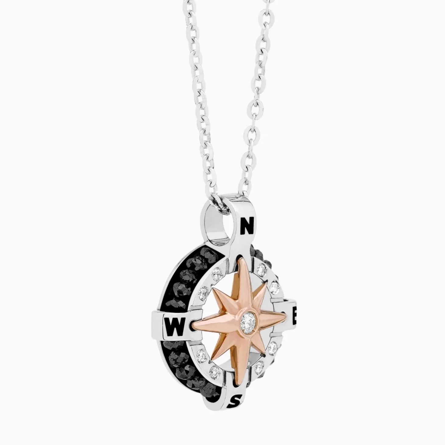 Zancan Gioielli Collanazancan In Oro Bianco Con Iconica Rosa Dei Venti .> Collane