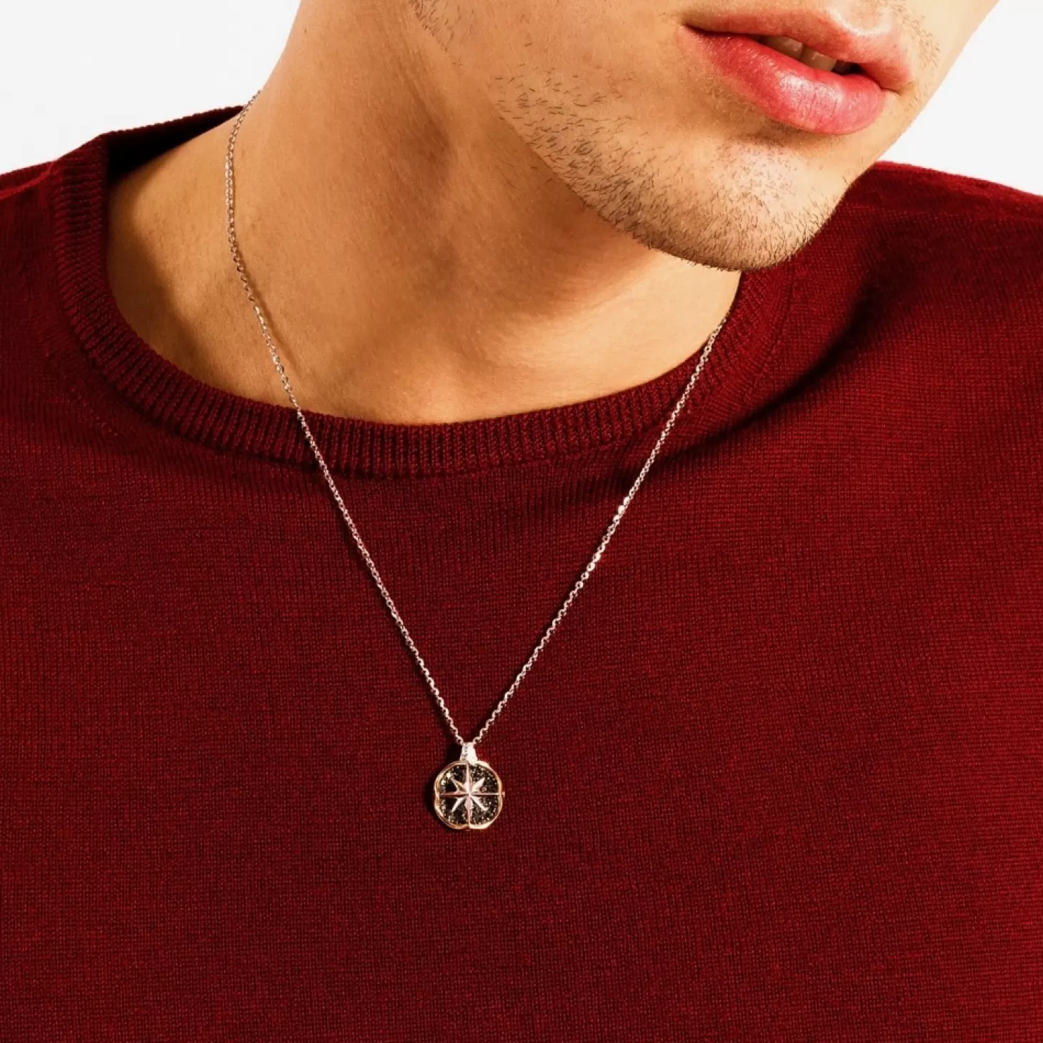 Zancan Gioielli Collanazancan In Oro Con Pendente Rosa Dei Venti E Diamanti.> Collane